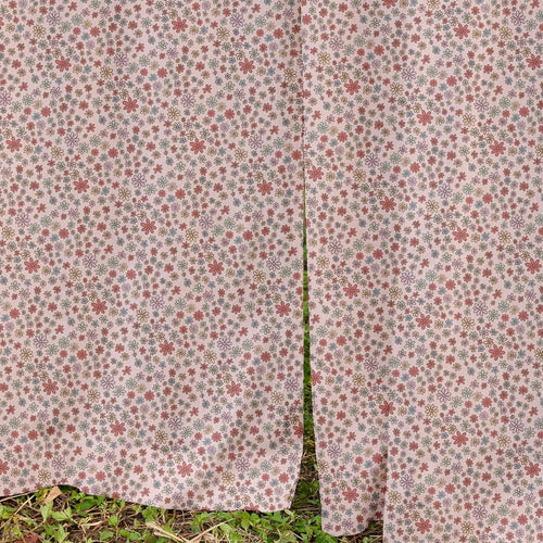 Pink Ditsy Screenprint Kids Cotton Sheer Curtain-Curtains-House of Ekam