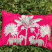 Pink Embroidered Tropicasa Haven Cotton Linen Cushion Cover-Cushion Covers-House of Ekam