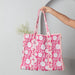 Pink Leela Blockprinted Tote Bag-Tote Bag-House of Ekam