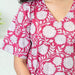 Pink Leela Floral Screenprinted Cotton Dress-Dresses-House of Ekam