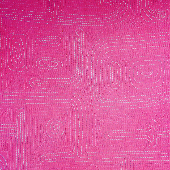 Pink Maze Of Life Lambani Hand Embroidery Wall Art-Framed Wall Art-House of Ekam