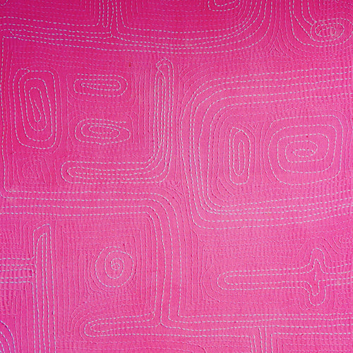 Pink Maze Of Life Lambani Hand Embroidery Wall Art-Framed Wall Art-House of Ekam