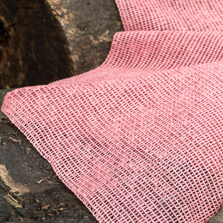 Pink Raffia Natural Table Linen Set-Table Runners-House of Ekam