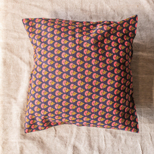 Pink & Red Spring Buti Blockprint Print Cushion Cover-Cushion Covers-House of Ekam