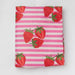 Pink Strawberry Stripe Screenprinted Cotton Fabric-fabric-House of Ekam