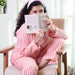 Pink Stripe Cotton Loungewear Set-loungewear-House of Ekam