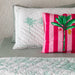 Pink Stripe Palm Tropicasa Cushion Cover-Cushion Covers-House of Ekam