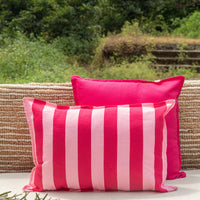 Pink Stripe Tropicasa Cushion Cover-Cushion Covers-House of Ekam