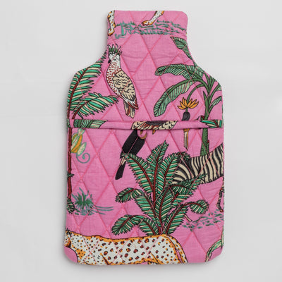 Pink Tropical Safari Hot Water Bag Cover-Hot Water Bag Cover-House of Ekam