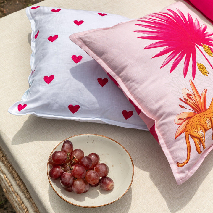 Pink Tropicasa Oasis Bloom Cushion Cover-Cushion Covers-House of Ekam
