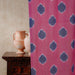 Pink and Blue Varnam Ikat Handloom Curtain-Curtains-House of Ekam