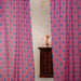 Pink and Blue Varnam Ikat Handloom Curtain-Curtains-House of Ekam