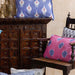Pink and Blue Varnam Ikat Handloom Cushion Cover-Cushion Covers-House of Ekam