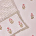 Pink and Green Freesia Blockprint Double Bedsheet With Pillow Cover-Bedsheets-House of Ekam