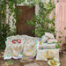 Pink and Green Rose Blockprint Double Bed Quilt-Quilt sets-House of Ekam