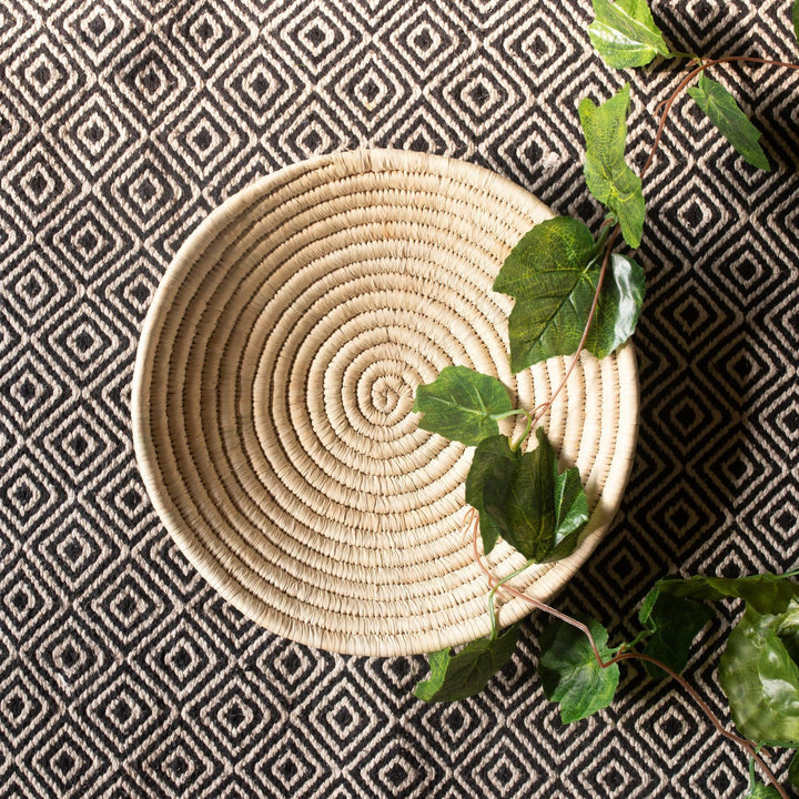 Plain Beige Handwoven Sabai Grass Basket-Sabai baskets-House of Ekam
