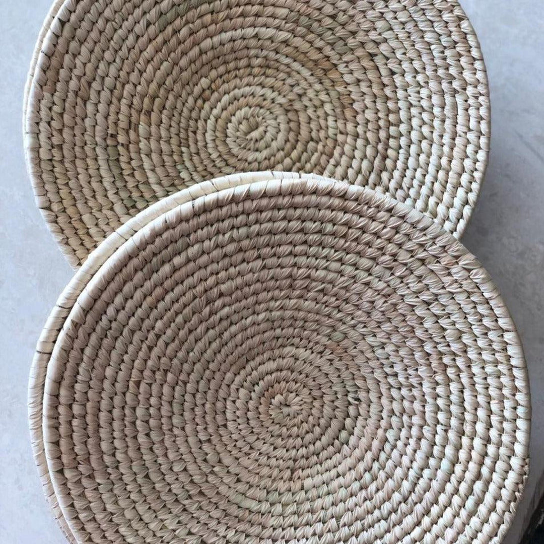 Plain Beige Handwoven Sabai Grass Basket-Sabai baskets-House of Ekam