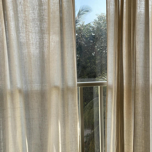 Plain Off White Khadi Handwoven Curtain-Curtains-House of Ekam