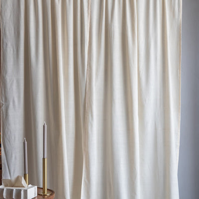 Plain Off White Khadi Handwoven Curtain-Curtains-House of Ekam