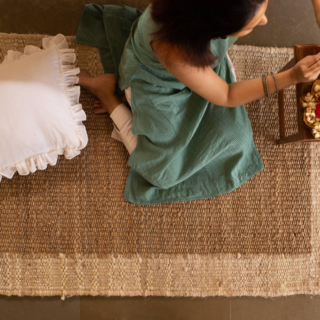 Plain White Ruffle Cushion Cover-Cushion Covers-House of Ekam