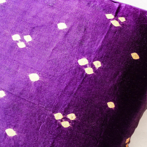 Purple Bandhni Mashru Silk Cushion Cover-Cushion Covers-House of Ekam