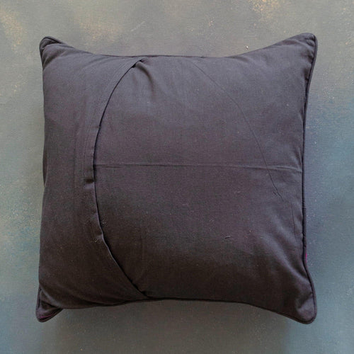 Purple Polka Handloom Mashru Silk Cushion Cover-Cushion Covers-House of Ekam