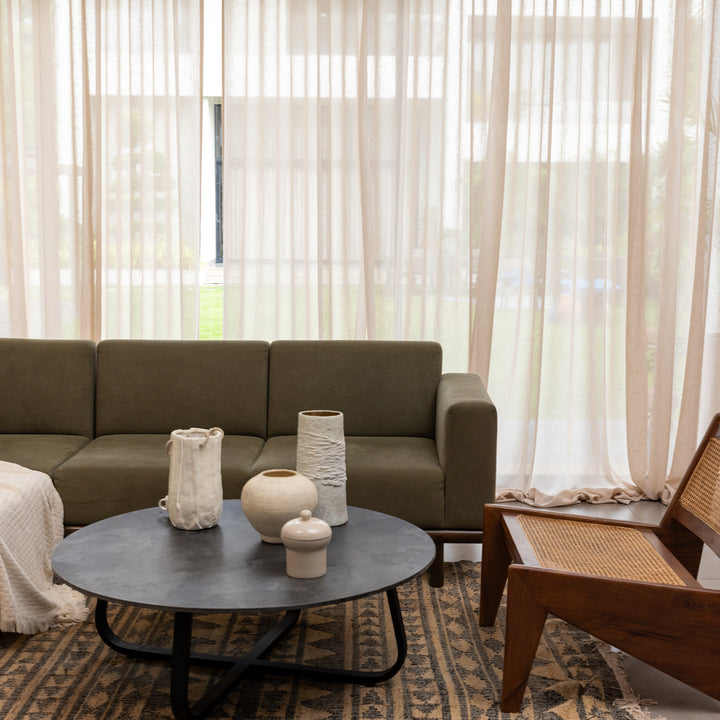 beige linen curtains for home