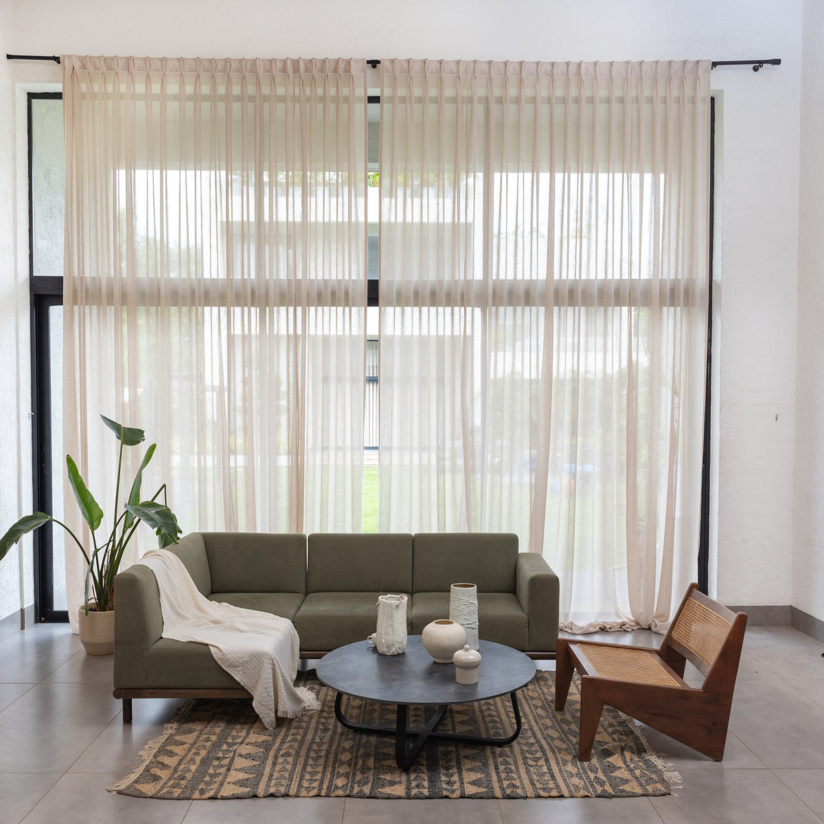 beige linen curtains for home