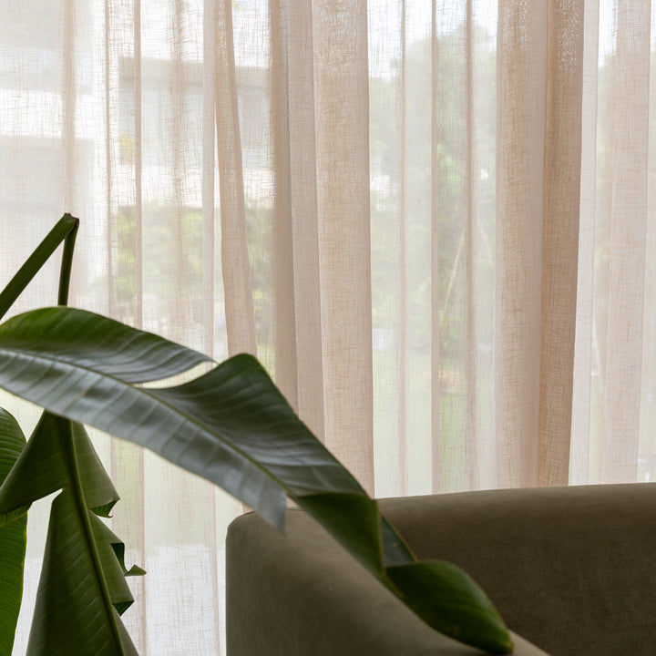 beige linen curtains for home