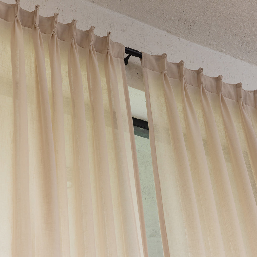 beige linen curtains for home