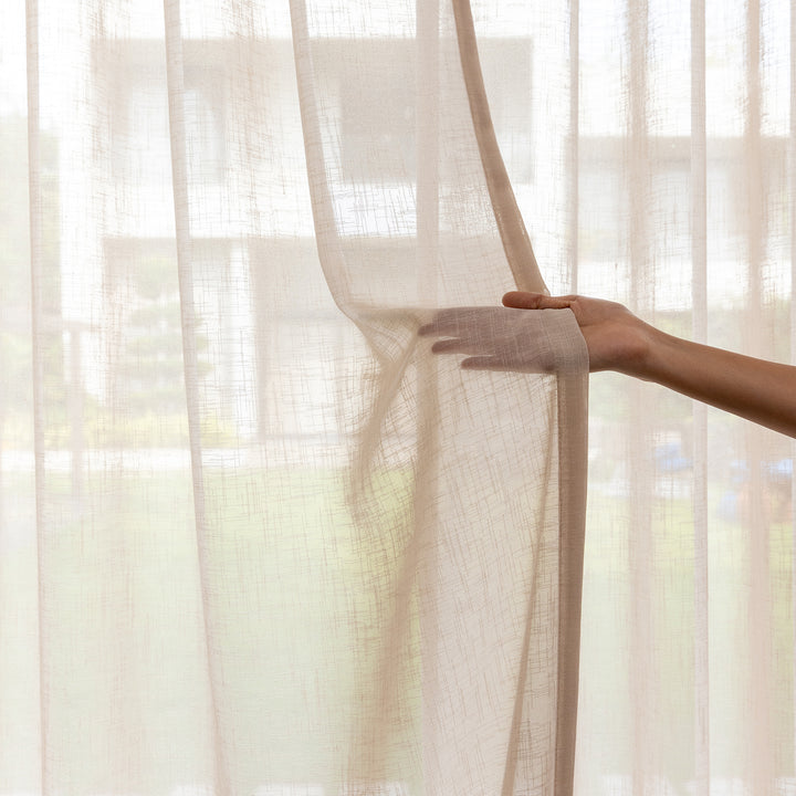 beige linen curtains for home