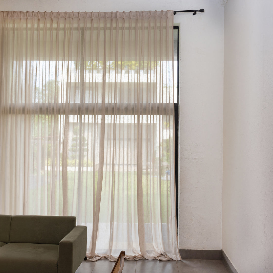 beige linen curtains for home