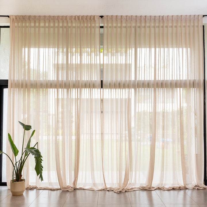 beige linen curtains for home