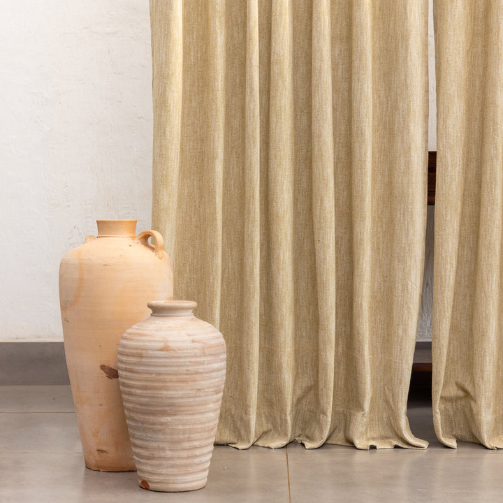 Bronze Cotton Slub Chambray 80% Blackout Curtain