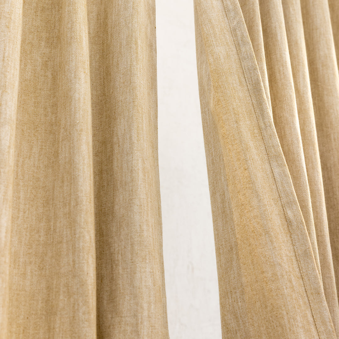 Bronze Cotton Slub Chambray 80% Blackout Curtain