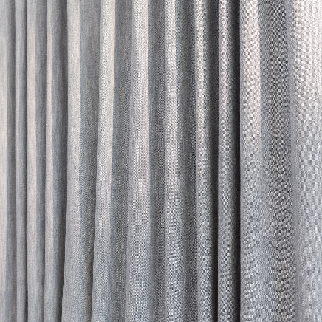 Dark Grey Cotton Slub Chambray 80% Blackout Curtain