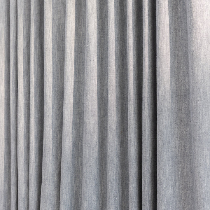 Dark Grey Cotton Slub Chambray 80% Blackout Curtain
