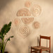 Raffia Leaf Shape Wall Hanging-Wall Art-House of Ekam