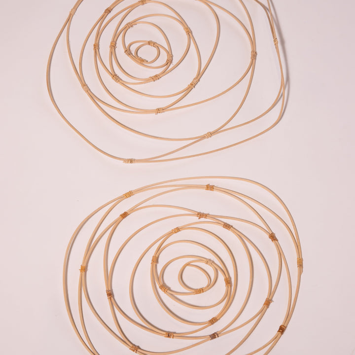 Rattan Concentric Rose Wall Hanging-Wall Art-House of Ekam