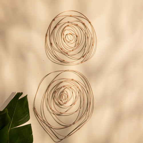 Rattan Concentric Rose Wall Hanging-Wall Art-House of Ekam