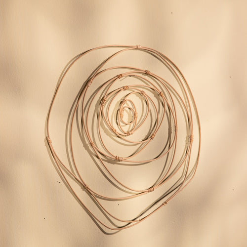 Rattan Concentric Rose Wall Hanging-Wall Art-House of Ekam