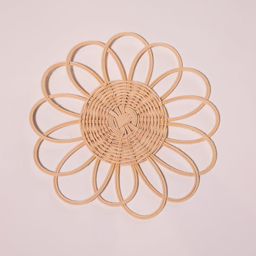 Rattan Daisy Flower Wall Hanging-Wall Art-House of Ekam