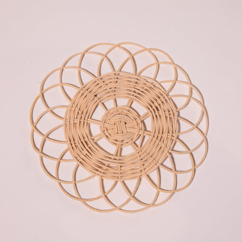 Rattan Marigold Flower Wall Hanging-Wall Art-House of Ekam