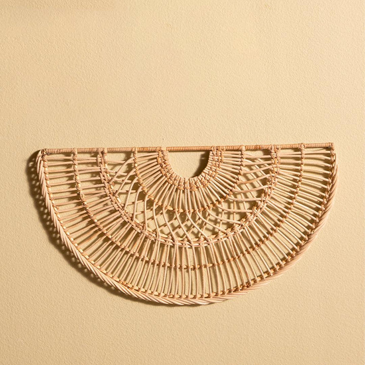 Rattan Rainbow Shape Wall Hanging-Wall Art-House of Ekam