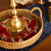 Rattan Round Serving Tray with Handle-Trays-House of Ekam