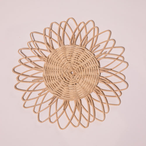 Rattan Sunflower Wall Hanging-Wall Art-House of Ekam