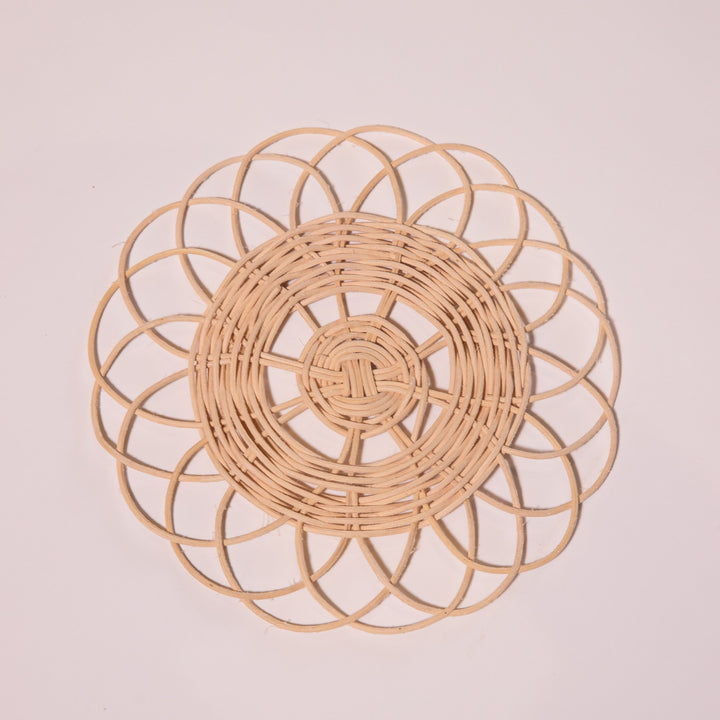 Rattan Wall Hangings Set of 12-Wall Art-House of Ekam