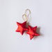 Red And Green Satin Mini Star Christmas Ornament Set of 2-Ornaments-House of Ekam