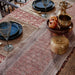 Red Firdaus Kalamkari Handblockprinted Table Runner-Table Runners-House of Ekam