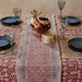 Red Firdaus Kalamkari Handblockprinted Table Runner-Table Runners-House of Ekam